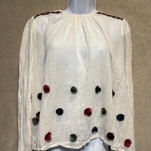Zara Women’s blouse in size Medium. Colorful Tassels and Detailing.